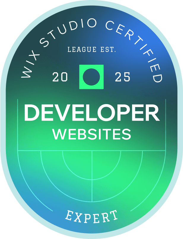 Wix Studio Certified Developer badge, Expert level